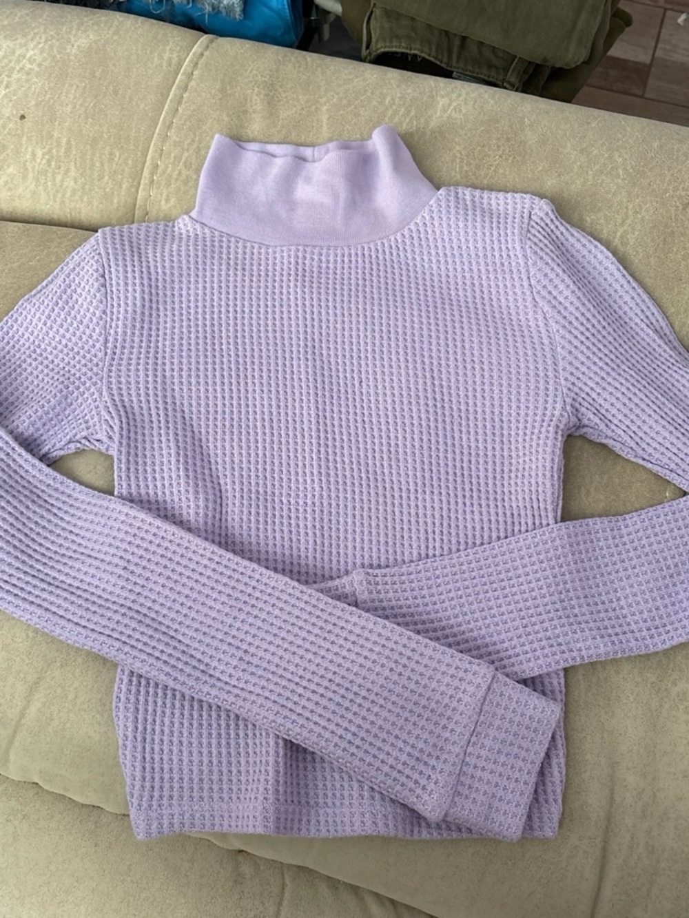 NWT American Eagle Lavender Waffle Knit Turtleneck Sweater